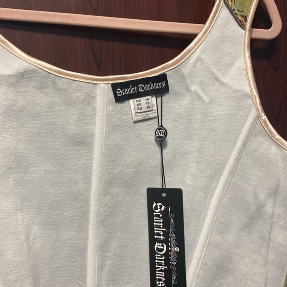 Scarlet Darkness Corset Tops for Women Renaissance Lace Up Floral - Picture 8 of 8